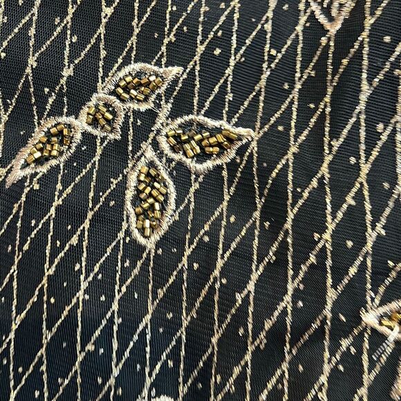 NWT ZARA Knit Embellished Beaded Black Gold Maxi Skirt M Limited Edition(400) - Picture 10 of 15